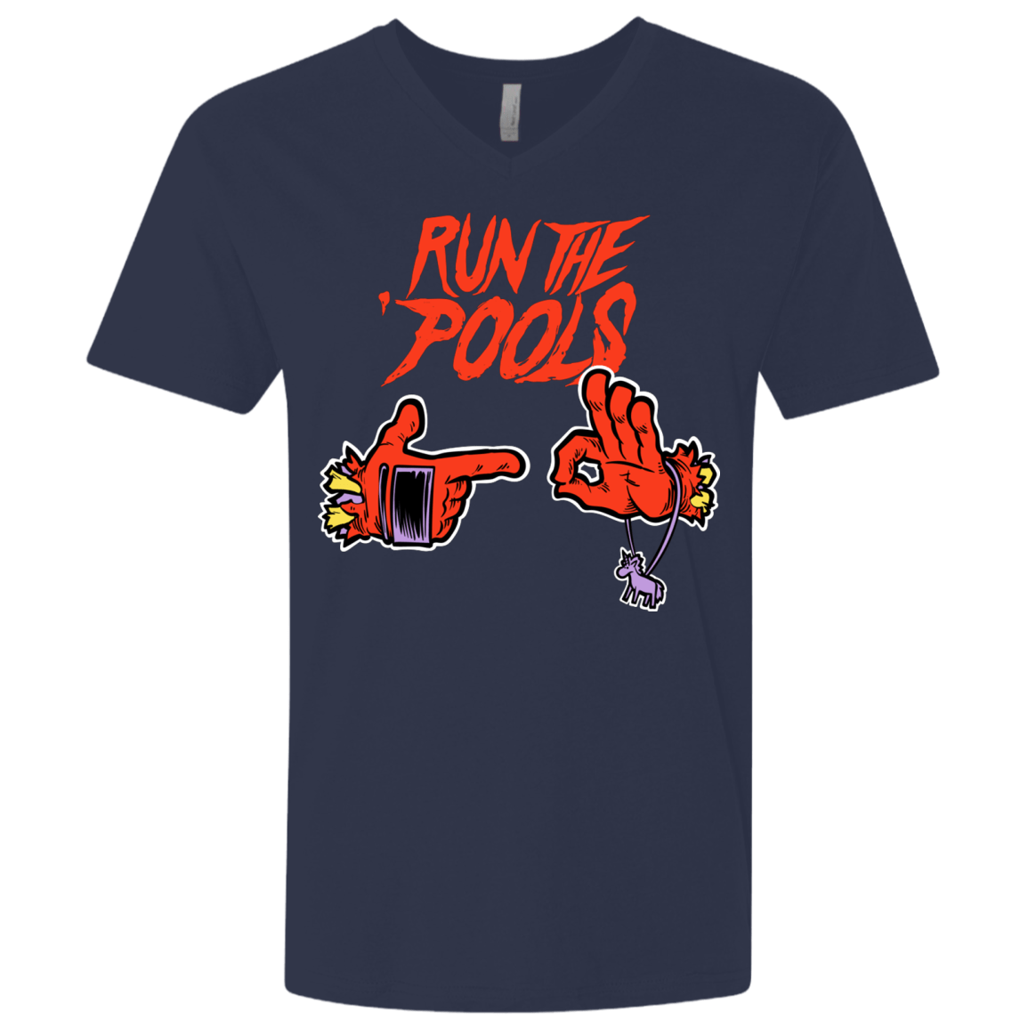 T-Shirts Midnight Navy / X-Small Run the Pools Men's Premium V-Neck