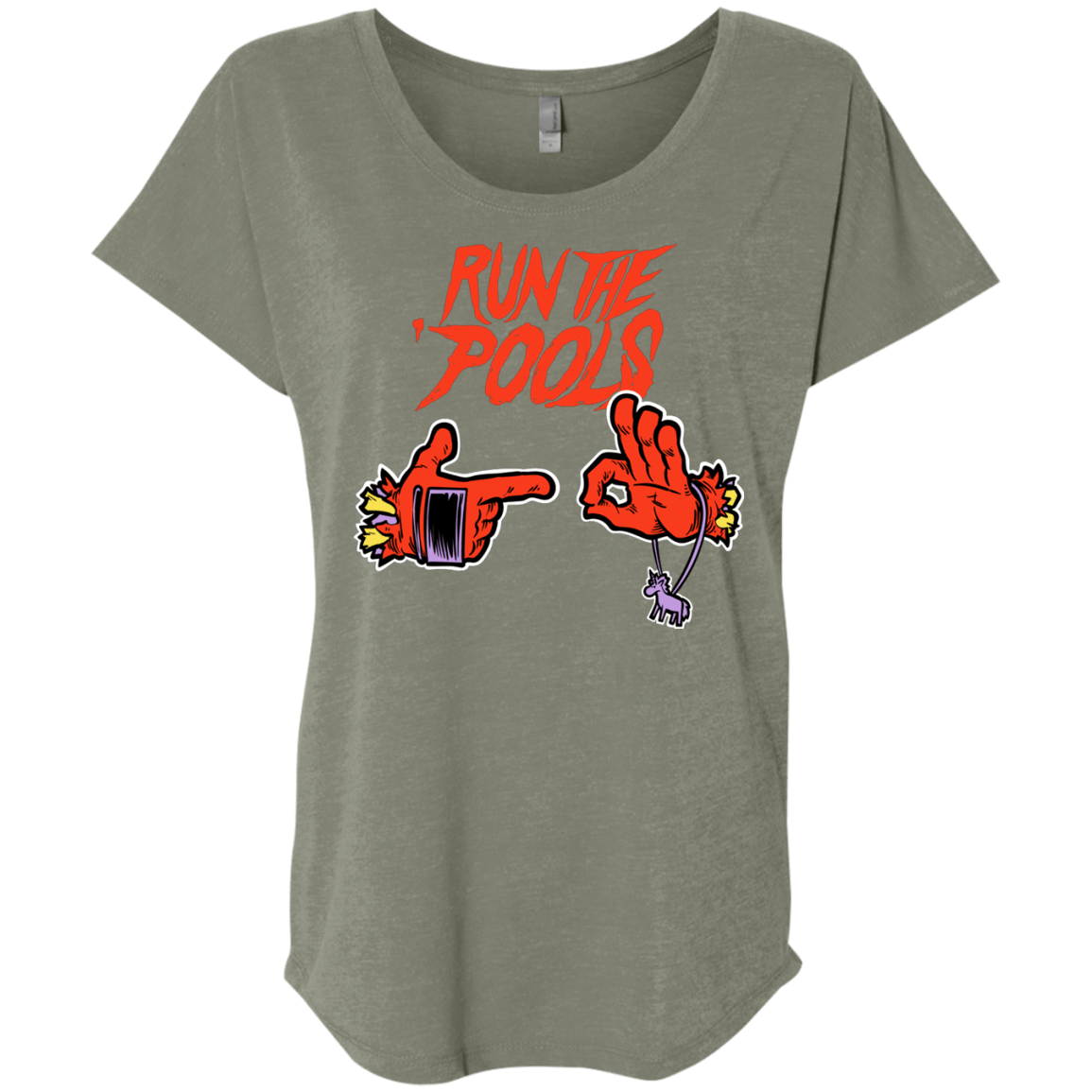 T-Shirts Venetian Grey / X-Small Run the Pools Triblend Dolman Sleeve