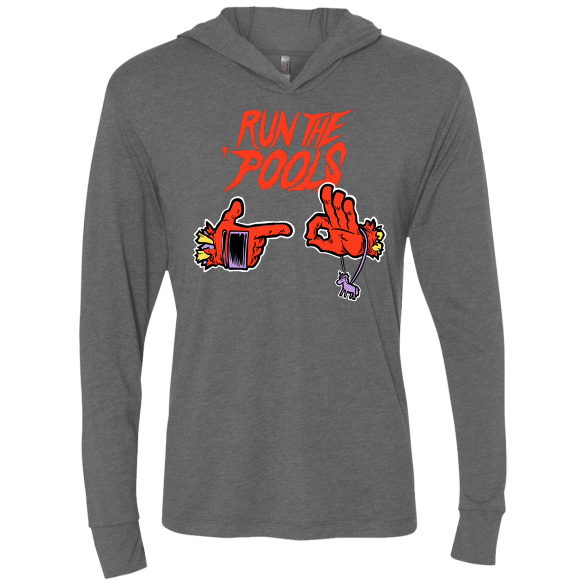 T-Shirts Premium Heather / X-Small Run the Pools Triblend Long Sleeve Hoodie Tee