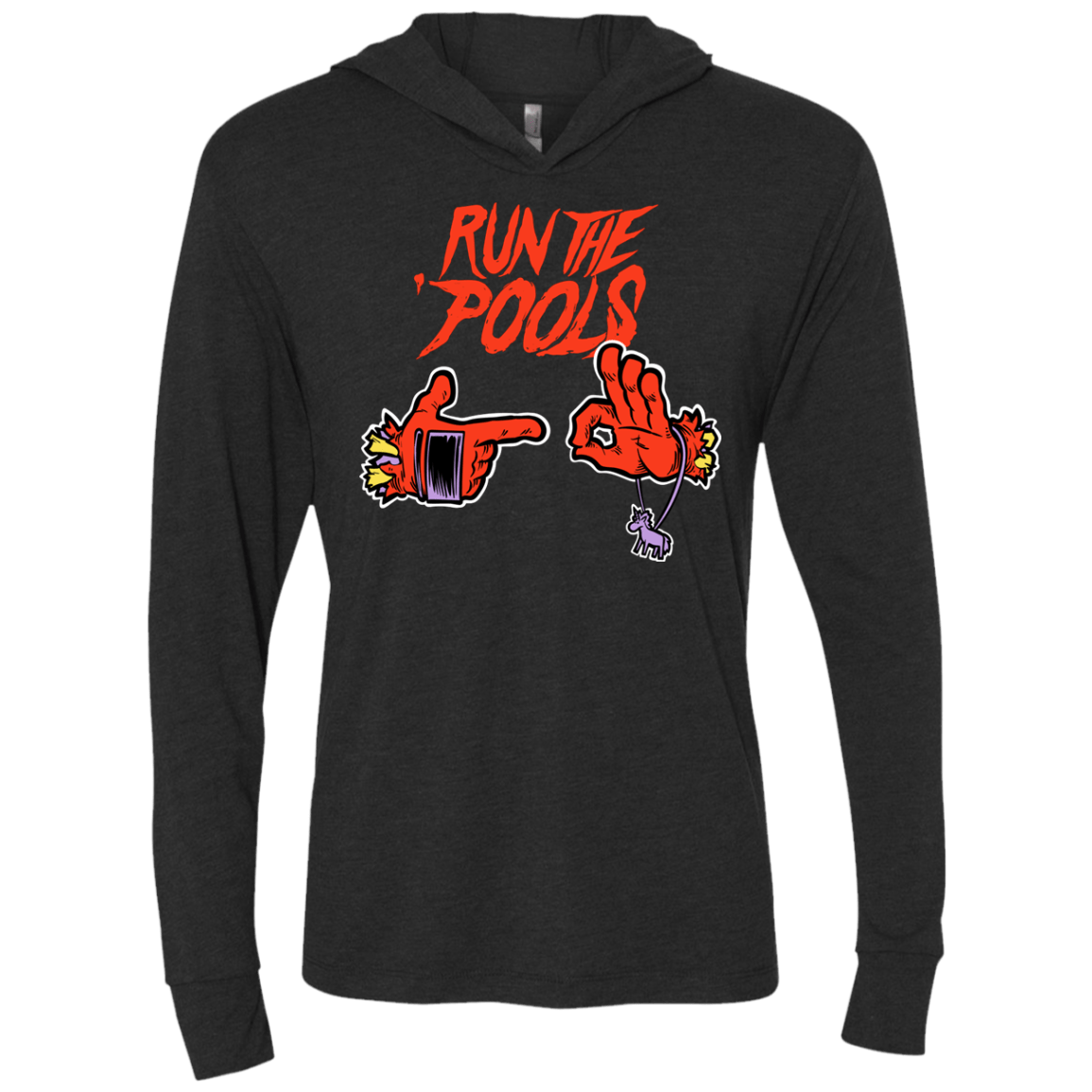 Run the Pools Triblend Long Sleeve Hoodie Tee