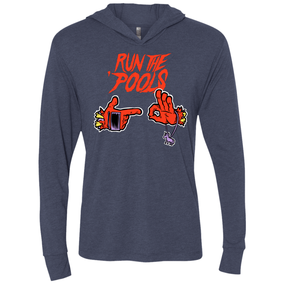 T-Shirts Vintage Navy / X-Small Run the Pools Triblend Long Sleeve Hoodie Tee