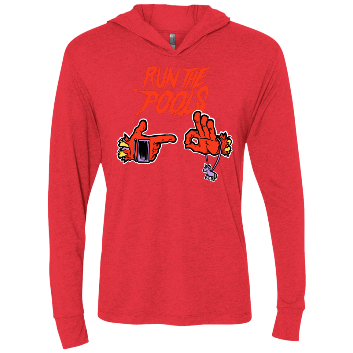 T-Shirts Vintage Red / X-Small Run the Pools Triblend Long Sleeve Hoodie Tee