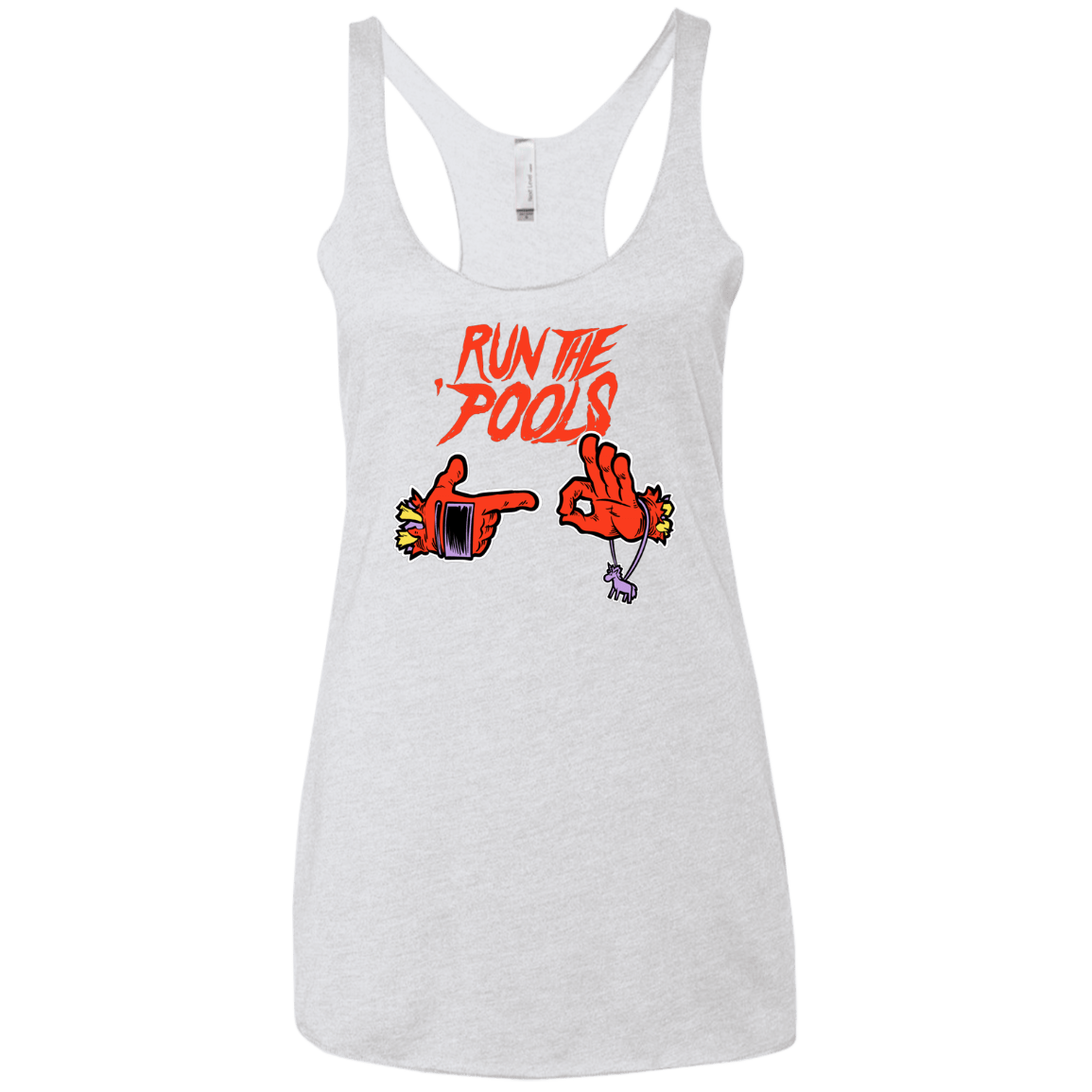 T-Shirts Heather White / X-Small Run the Pools Women's Triblend Racerback Tank