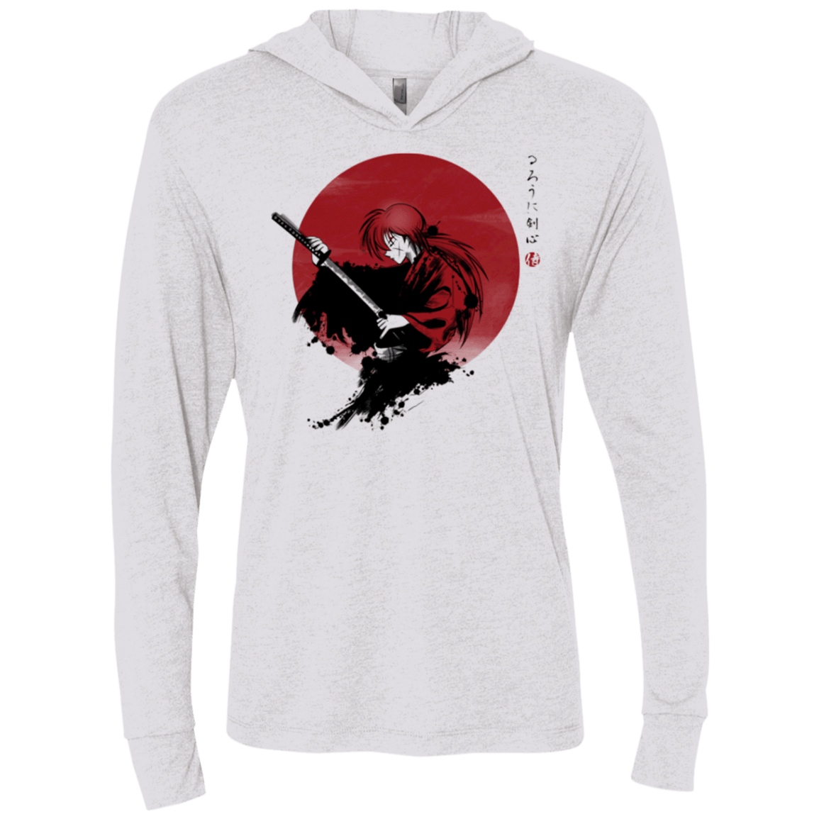 T-Shirts Heather White / X-Small Rurouni Triblend Long Sleeve Hoodie Tee