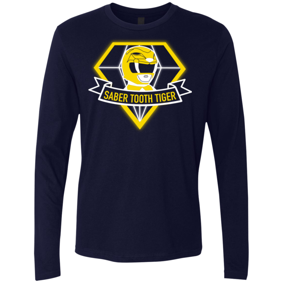 T-Shirts Midnight Navy / Small Saber Tooth Tiger Men's Premium Long Sleeve