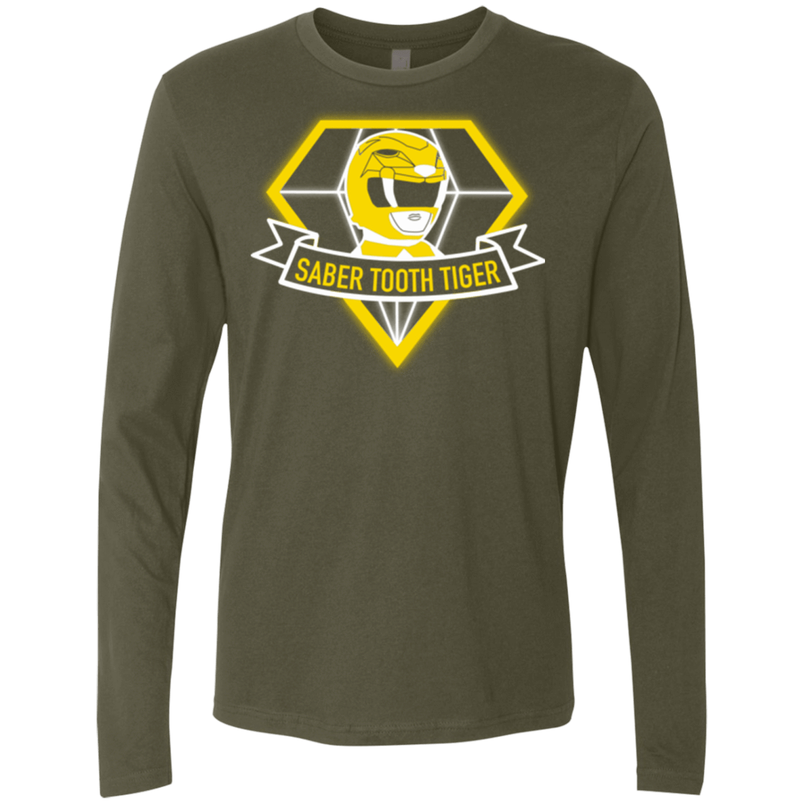 T-Shirts Military Green / Small Saber Tooth Tiger Men's Premium Long Sleeve