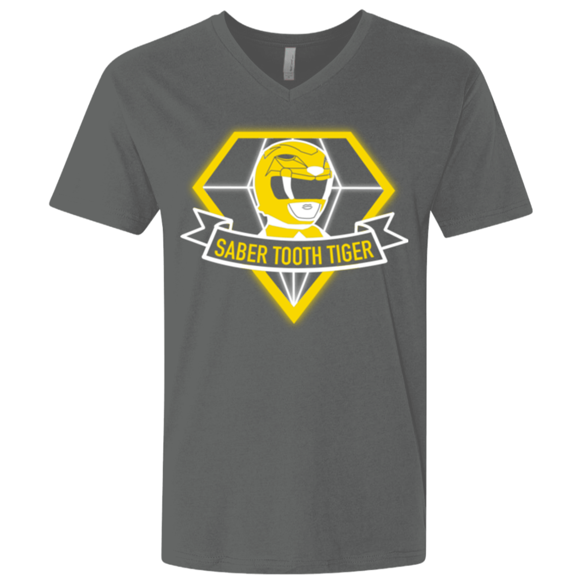 T-Shirts Heavy Metal / X-Small Saber Tooth Tiger Men's Premium V-Neck