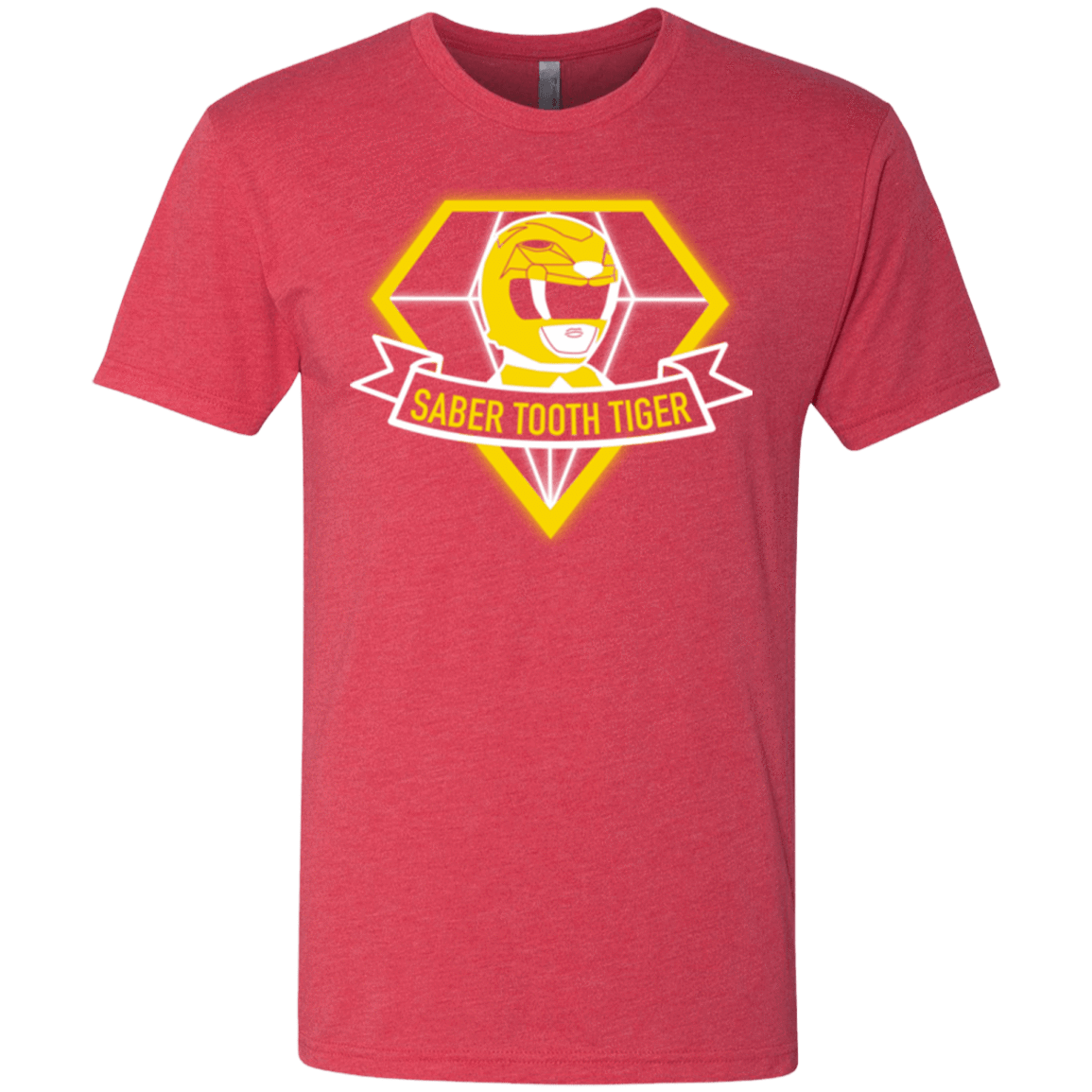 T-Shirts Vintage Red / Small Saber Tooth Tiger Men's Triblend T-Shirt