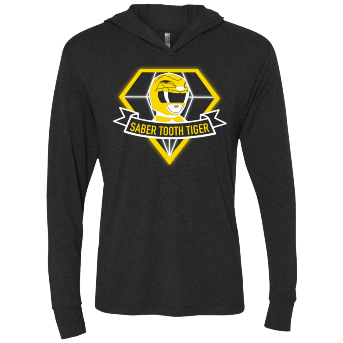 T-Shirts Vintage Black / X-Small Saber Tooth Tiger Triblend Long Sleeve Hoodie Tee