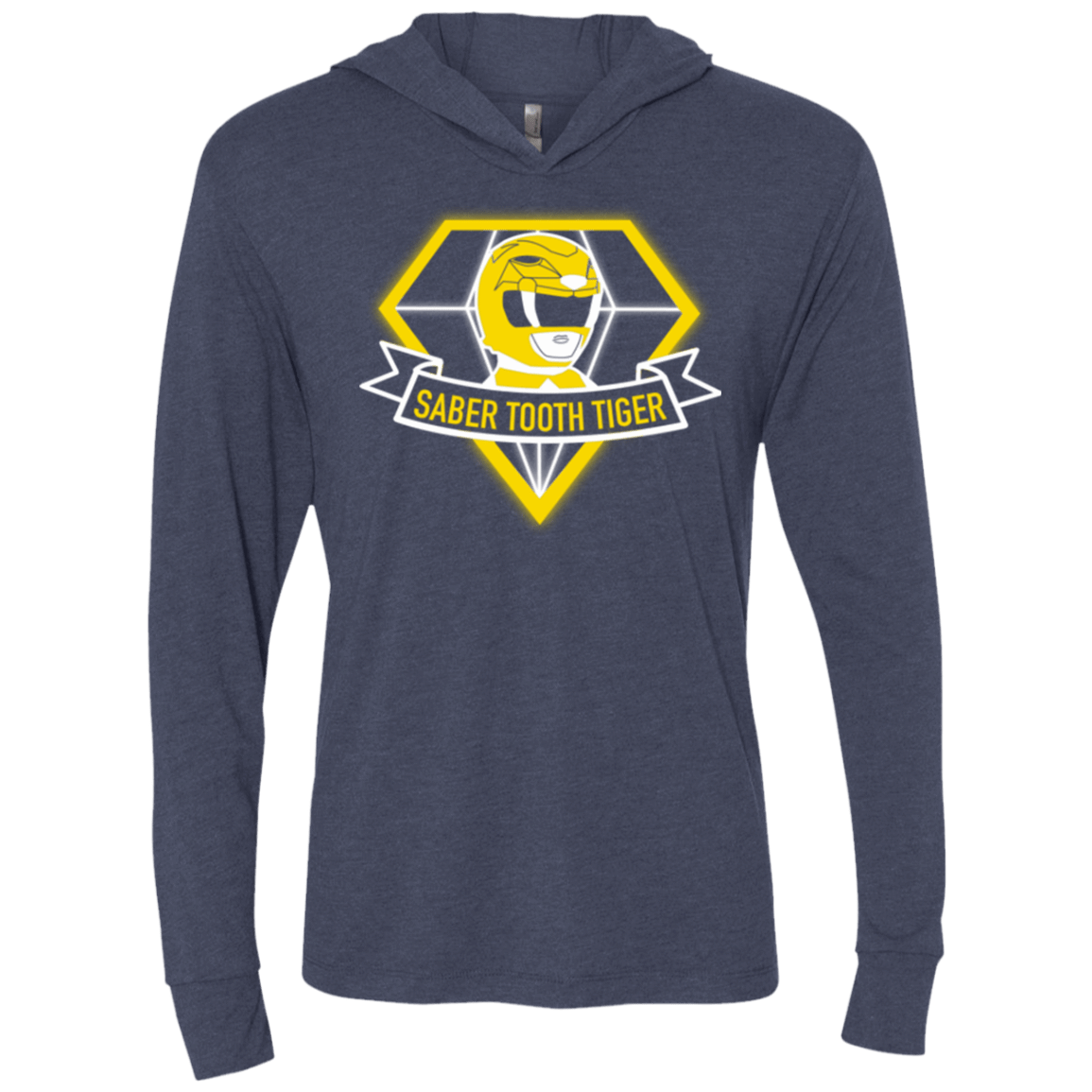 T-Shirts Vintage Navy / X-Small Saber Tooth Tiger Triblend Long Sleeve Hoodie Tee