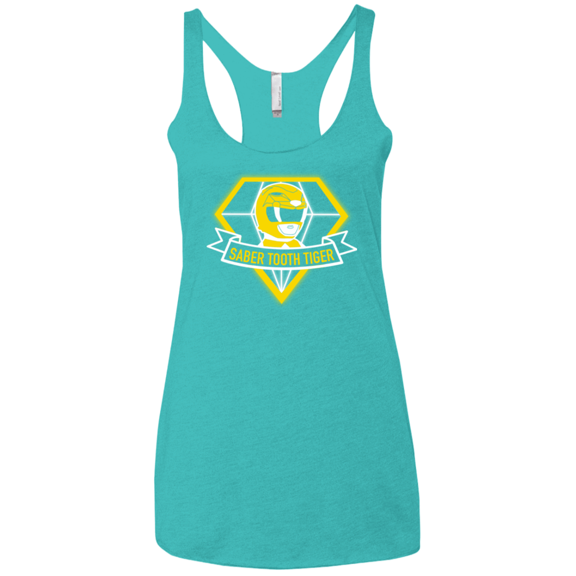 T-Shirts Tahiti Blue / X-Small Saber Tooth Tiger Women's Triblend Racerback Tank