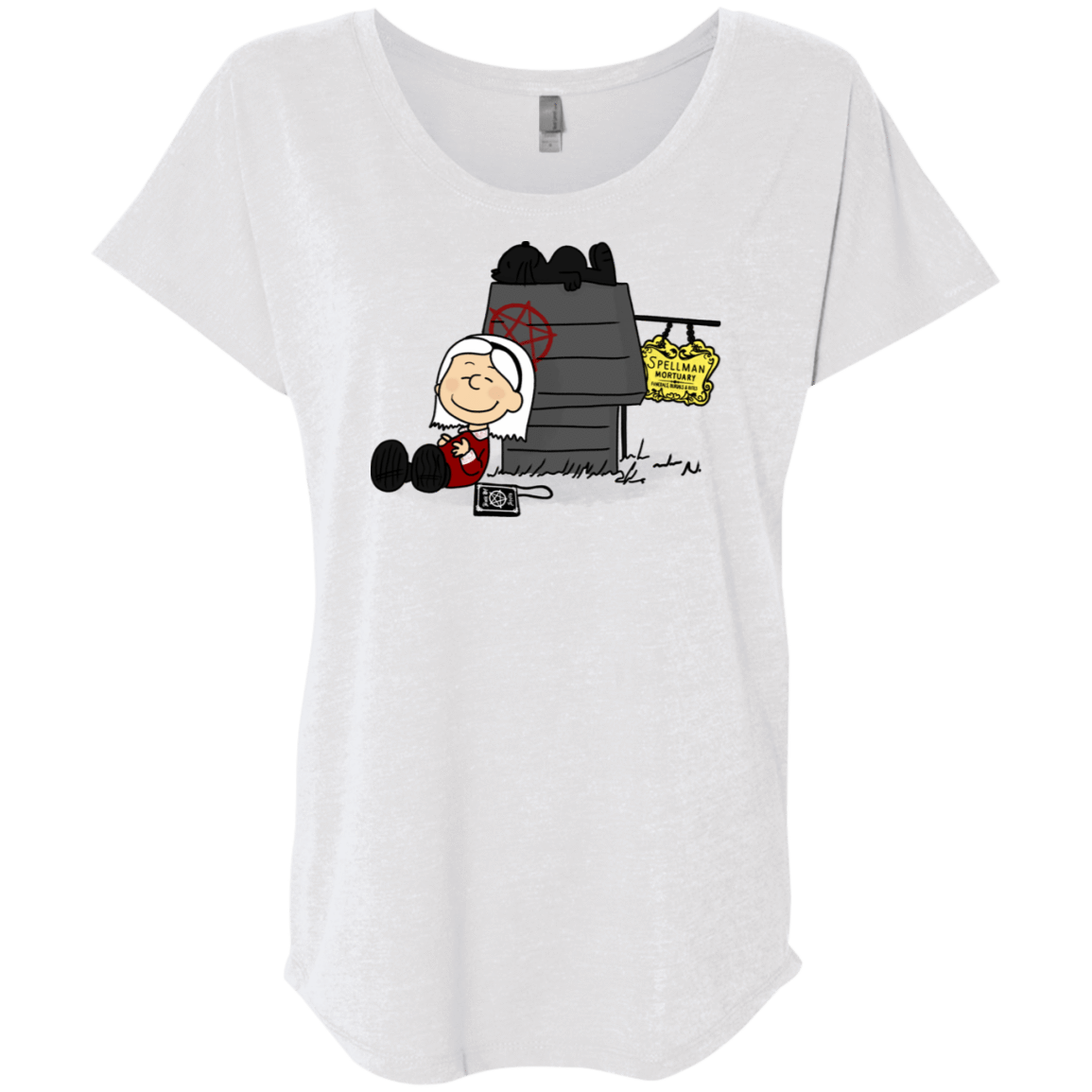 T-Shirts Heather White / X-Small Sabrina Brown Triblend Dolman Sleeve