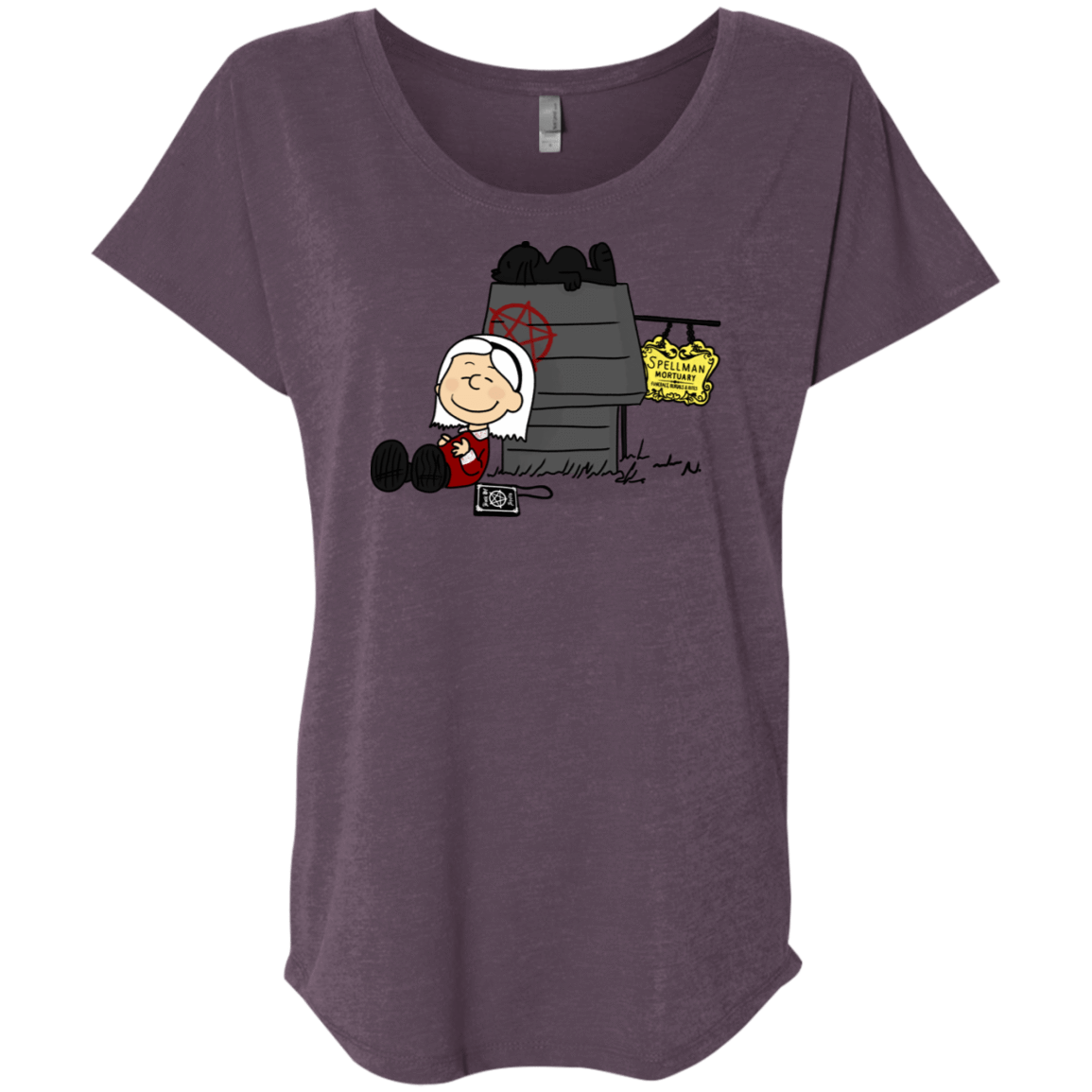 T-Shirts Vintage Purple / X-Small Sabrina Brown Triblend Dolman Sleeve