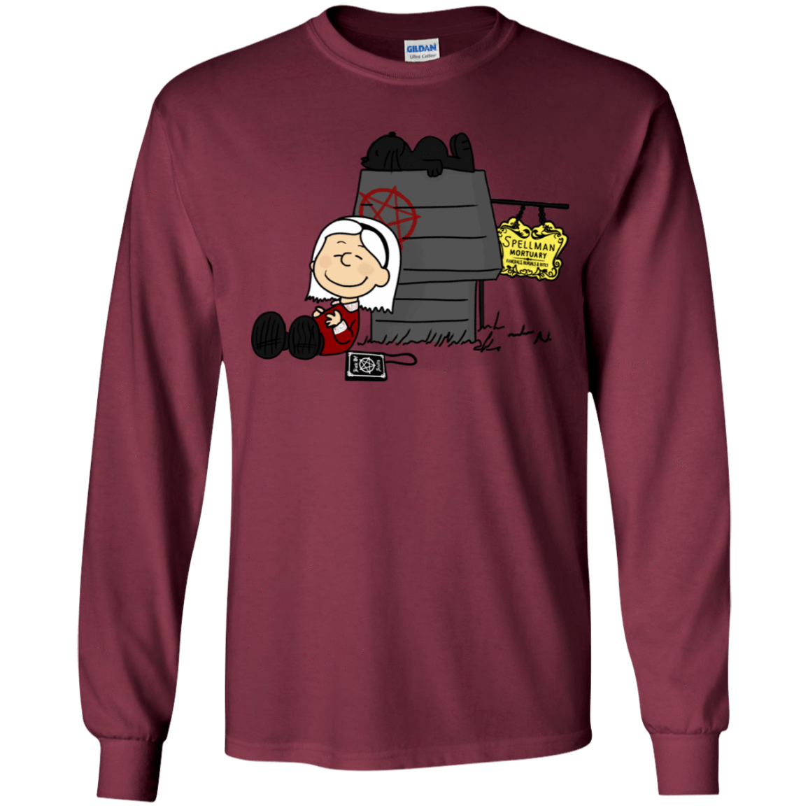 T-Shirts Maroon / YS Sabrina Brown Youth Long Sleeve T-Shirt