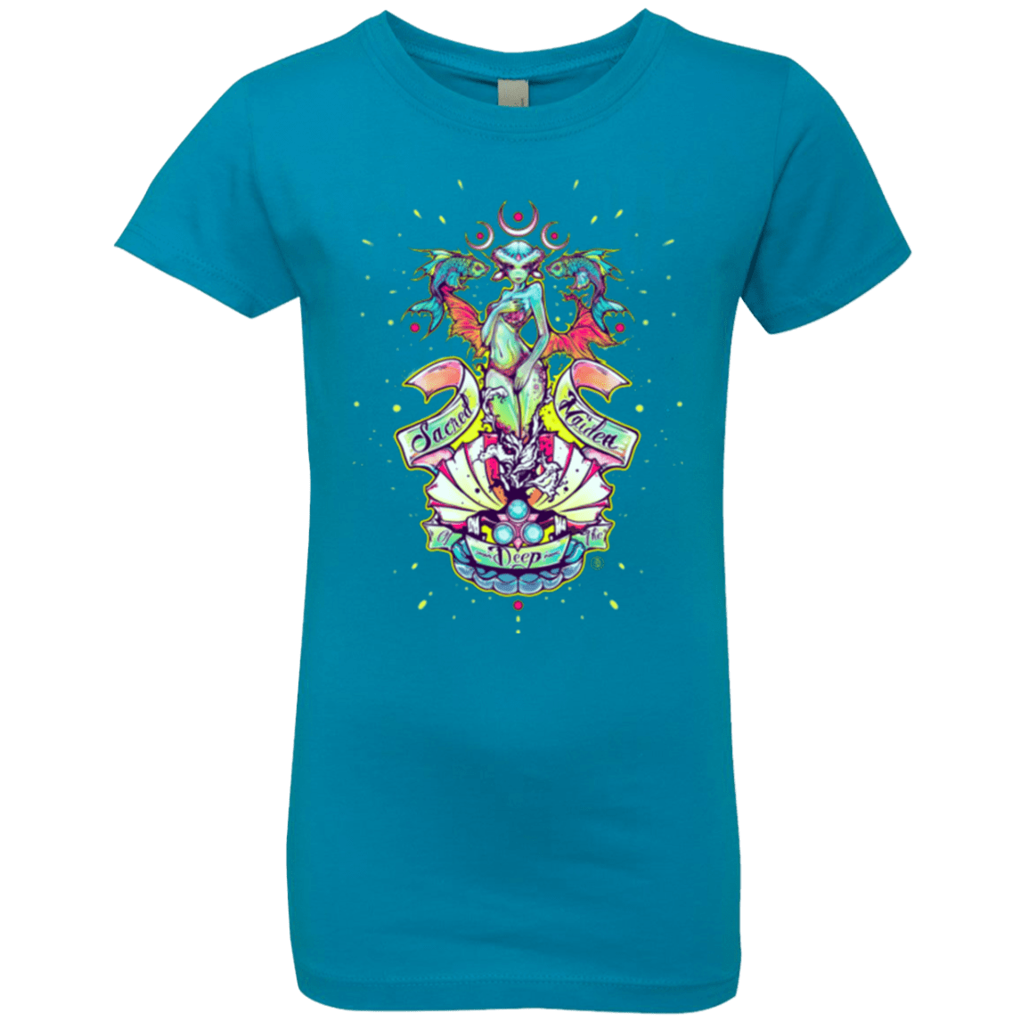 T-Shirts Turquoise / YXS Sacred Maiden of the Deep Girls Premium T-Shirt