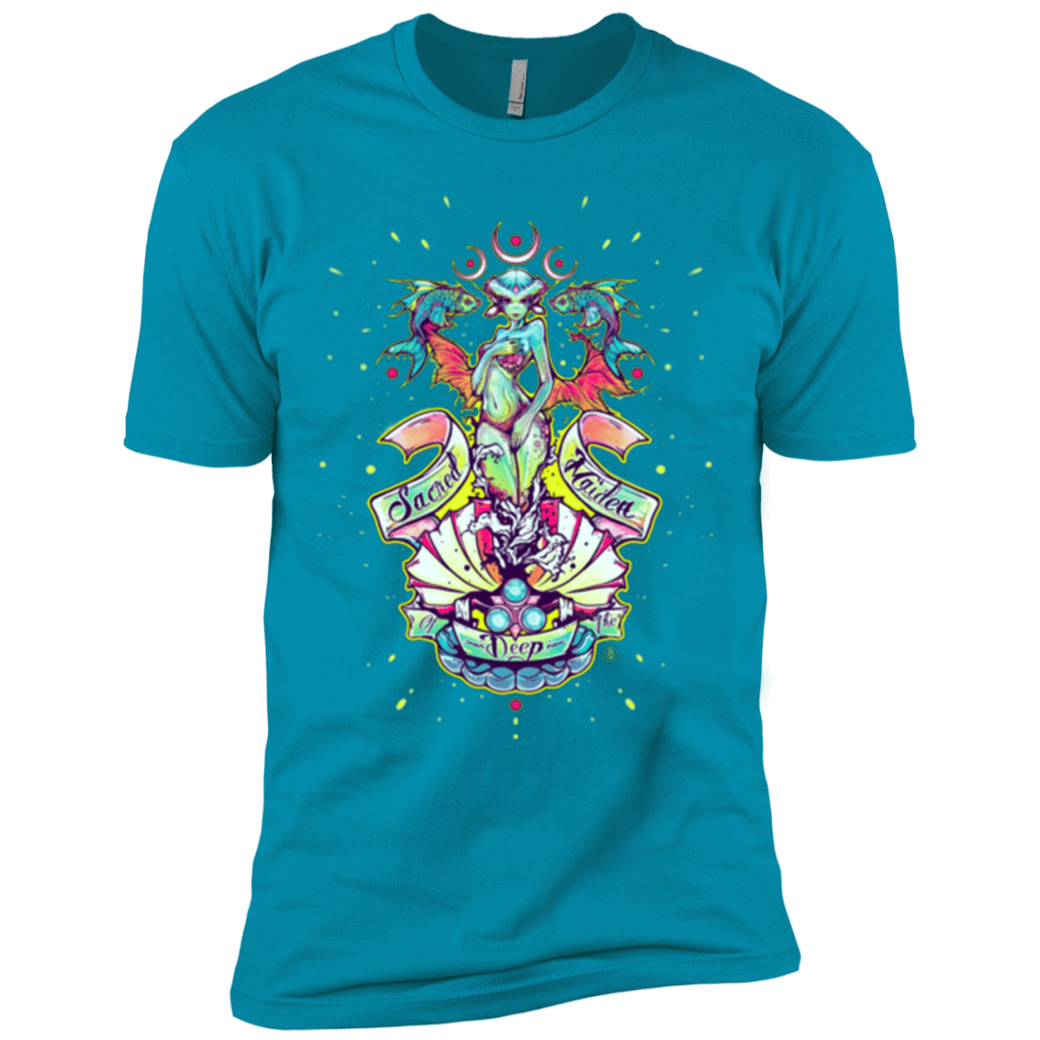 T-Shirts Turquoise / X-Small Sacred Maiden of the Deep Men's Premium T-Shirt