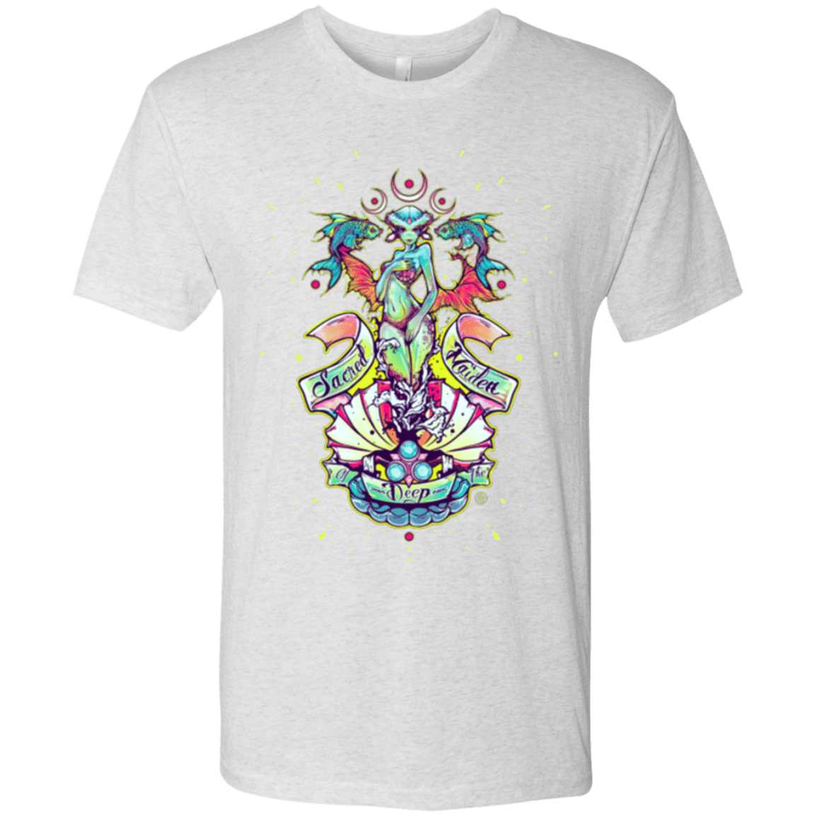 T-Shirts Heather White / Small Sacred Maiden of the Deep Men's Triblend T-Shirt