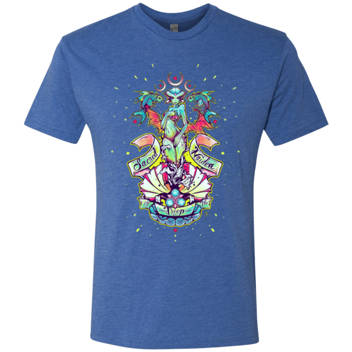T-Shirts Vintage Royal / Small Sacred Maiden of the Deep Men's Triblend T-Shirt