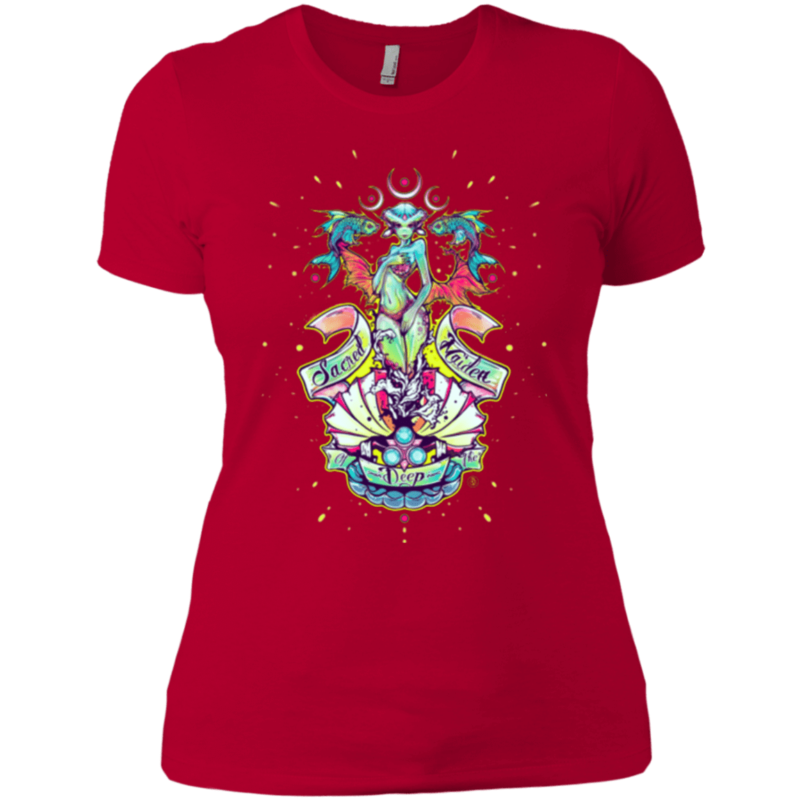 T-Shirts Red / X-Small Sacred Maiden of the Deep Women's Premium T-Shirt