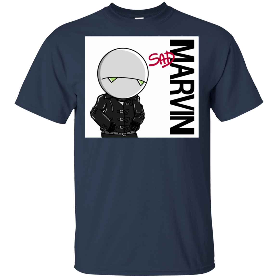 T-Shirts Navy / S Sad Marvin T-Shirt