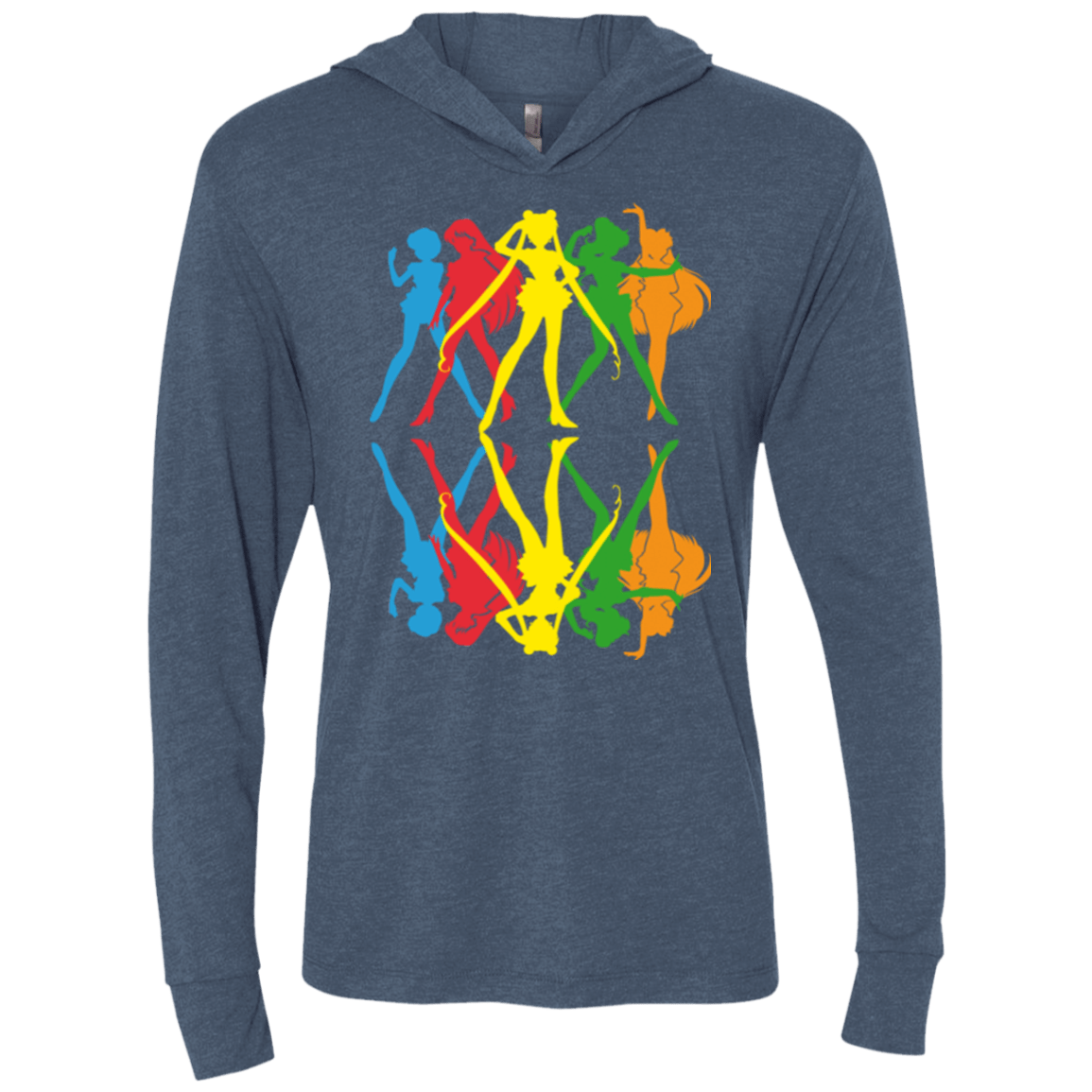 T-Shirts Indigo / X-Small Sailor Mirror Triblend Long Sleeve Hoodie Tee