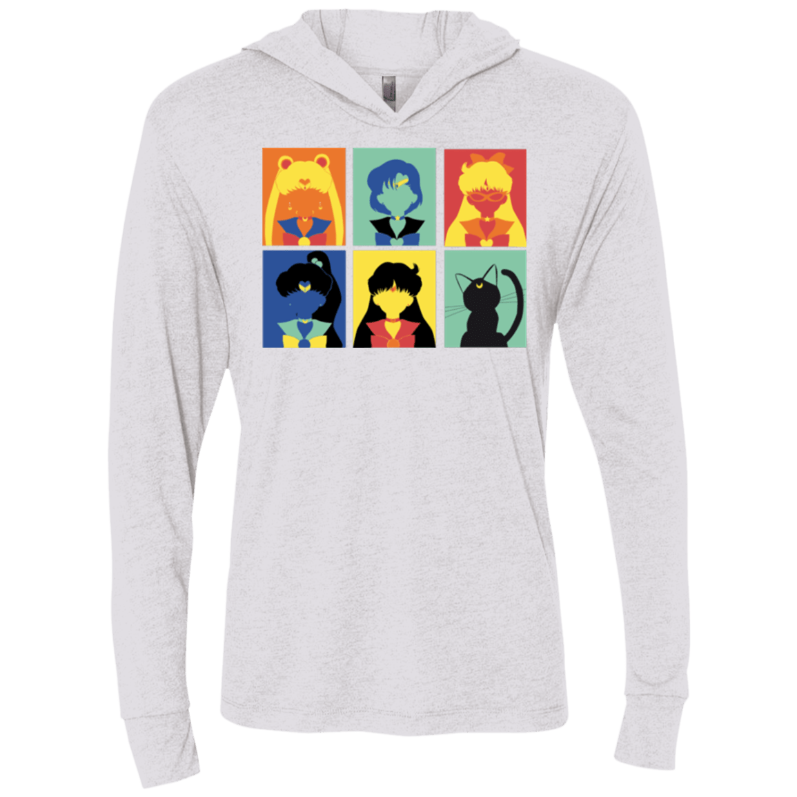 T-Shirts Heather White / X-Small Sailor pop Triblend Long Sleeve Hoodie Tee