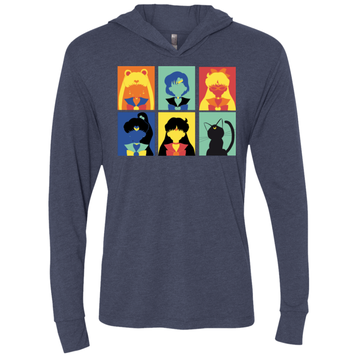 T-Shirts Vintage Navy / X-Small Sailor pop Triblend Long Sleeve Hoodie Tee