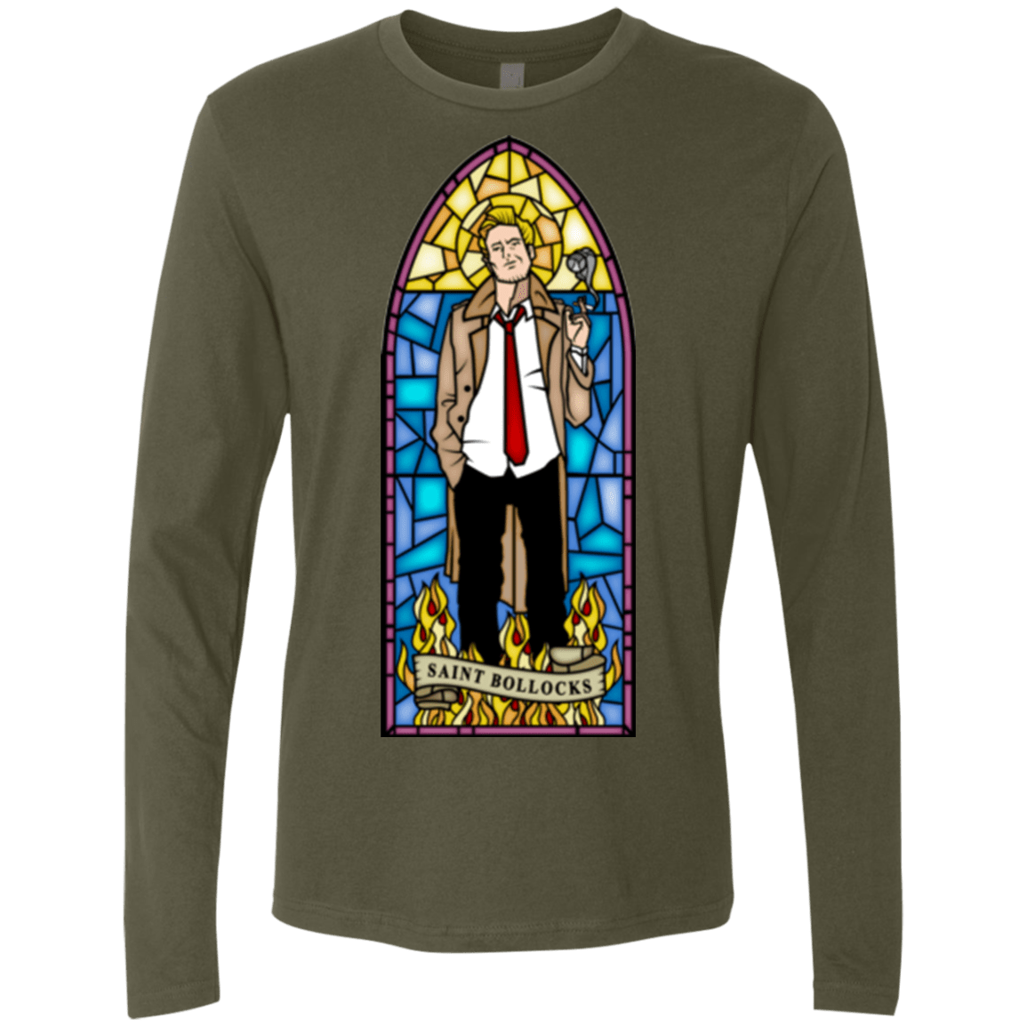 T-Shirts Military Green / Small Saint Bollocks Men's Premium Long Sleeve