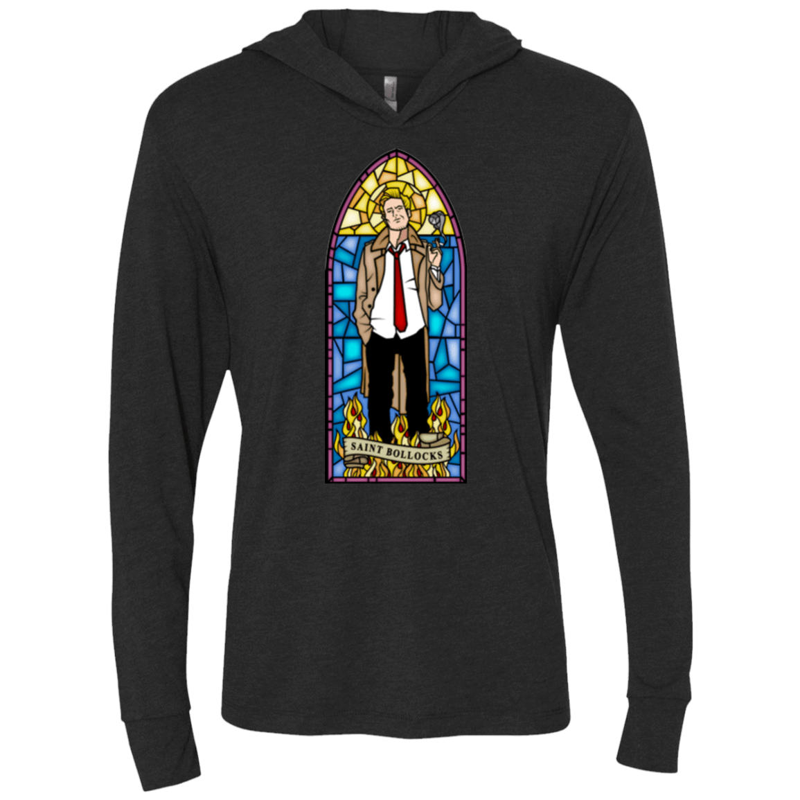 T-Shirts Vintage Black / X-Small Saint Bollocks Triblend Long Sleeve Hoodie Tee