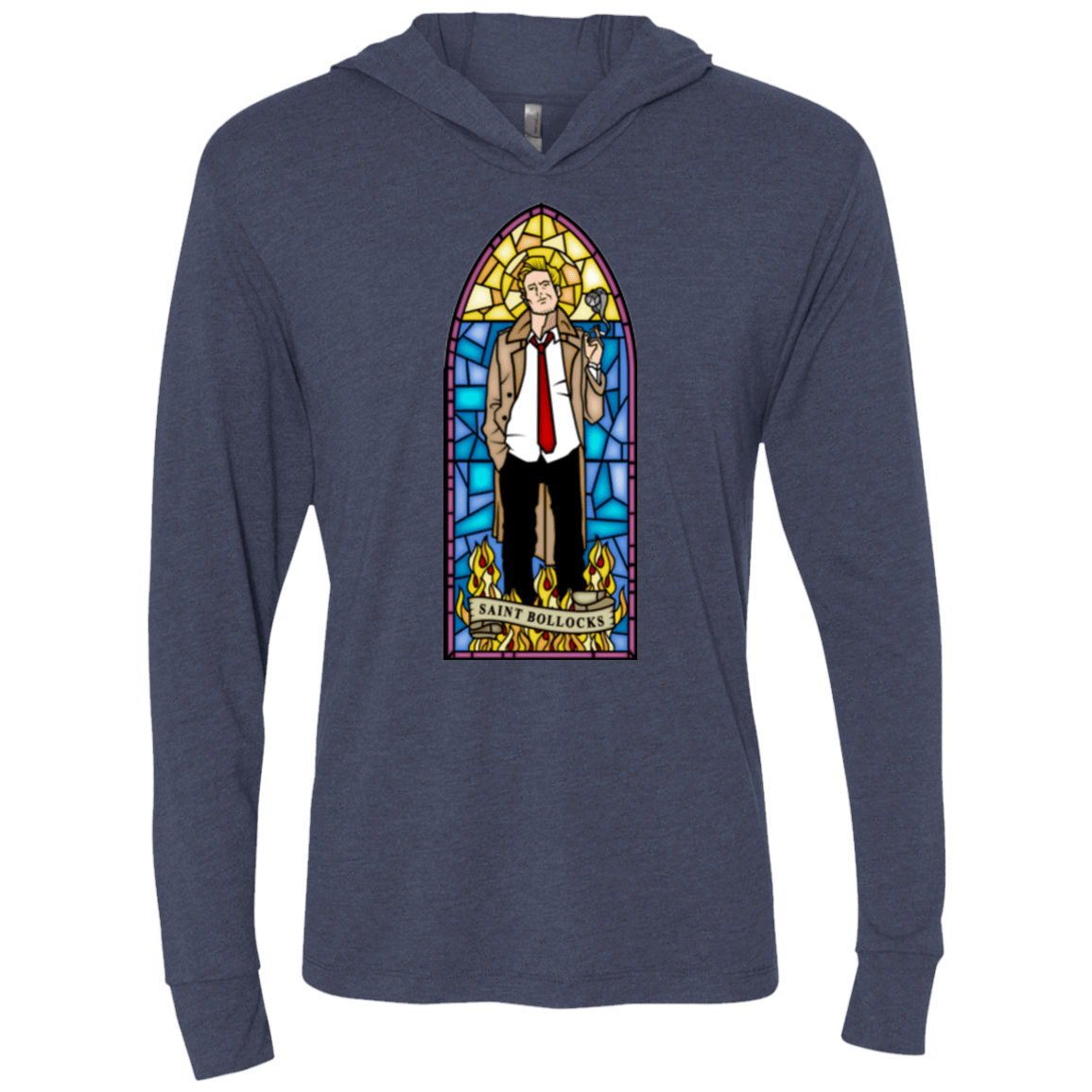 T-Shirts Vintage Navy / X-Small Saint Bollocks Triblend Long Sleeve Hoodie Tee