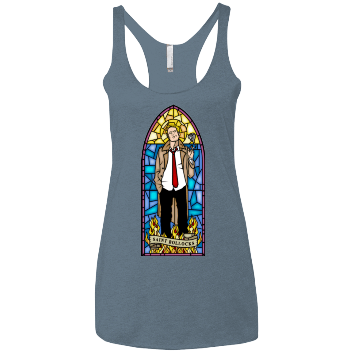 T-Shirts Indigo / X-Small Saint Bollocks Women's Triblend Racerback Tank