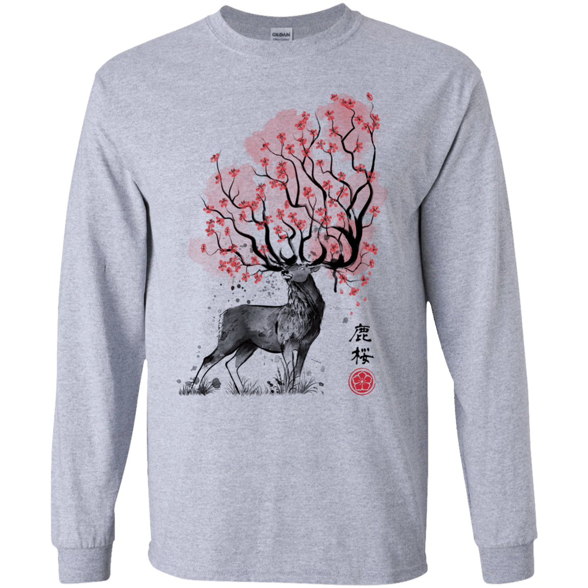 Sakura Deer Men's Long Sleeve T-Shirt