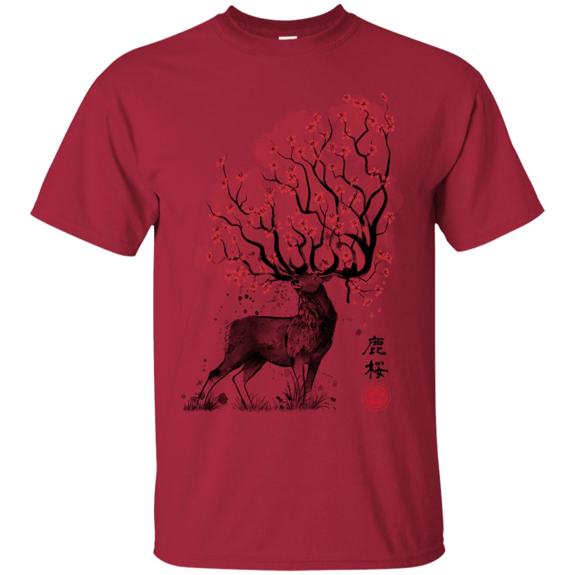 T-Shirts Cardinal / S Sakura Deer T-Shirt