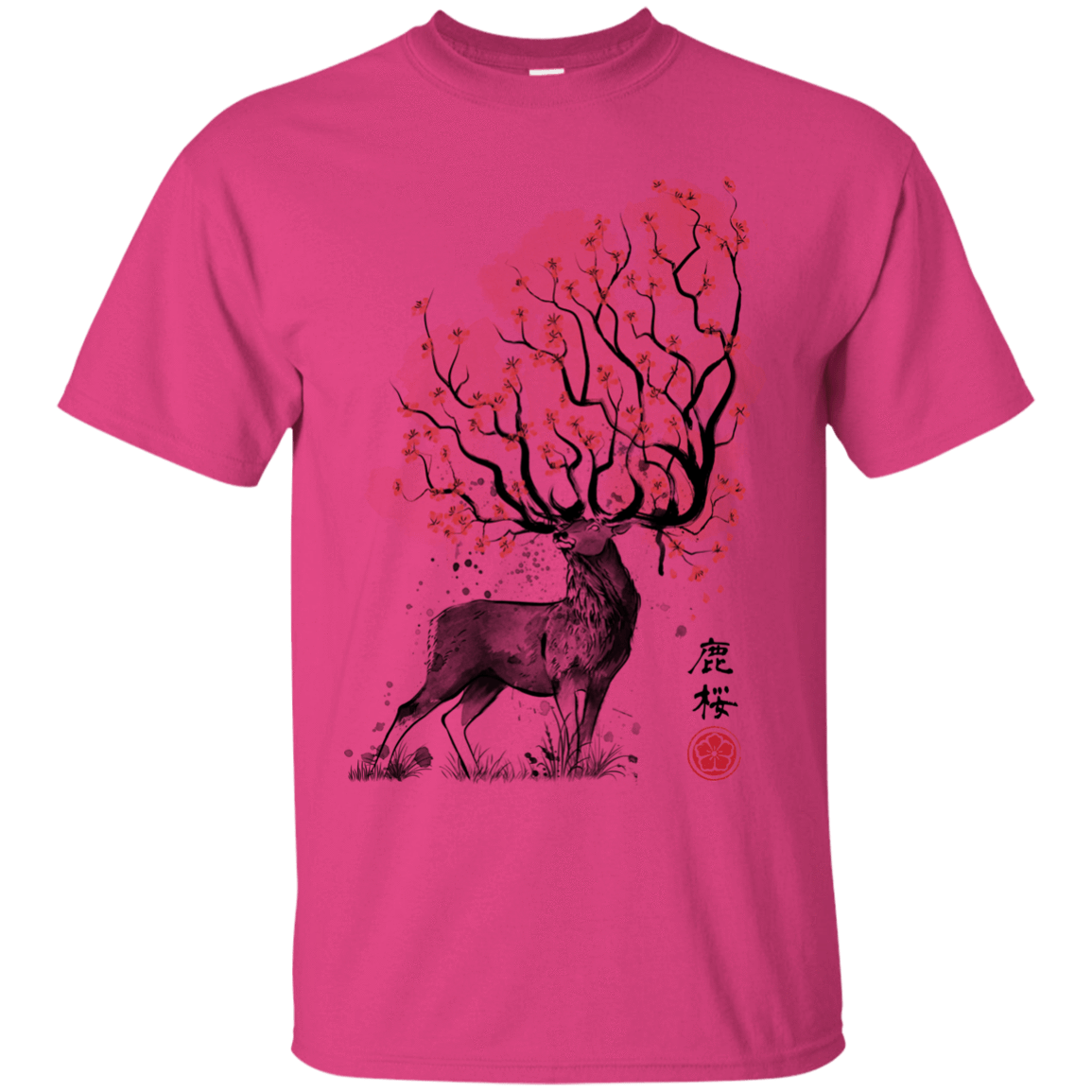 T-Shirts Heliconia / S Sakura Deer T-Shirt