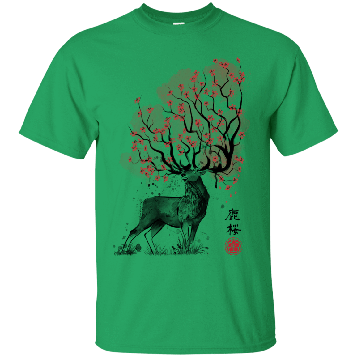 T-Shirts Irish Green / S Sakura Deer T-Shirt