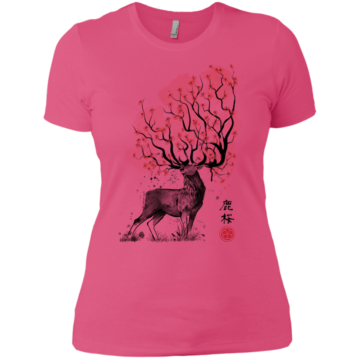 T-Shirts Hot Pink / X-Small Sakura Deer Women's Premium T-Shirt
