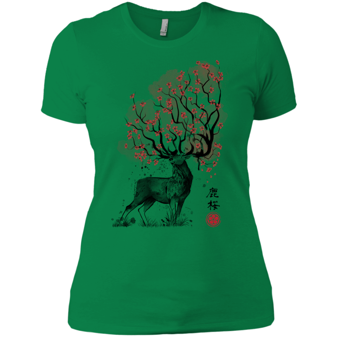 T-Shirts Kelly Green / X-Small Sakura Deer Women's Premium T-Shirt