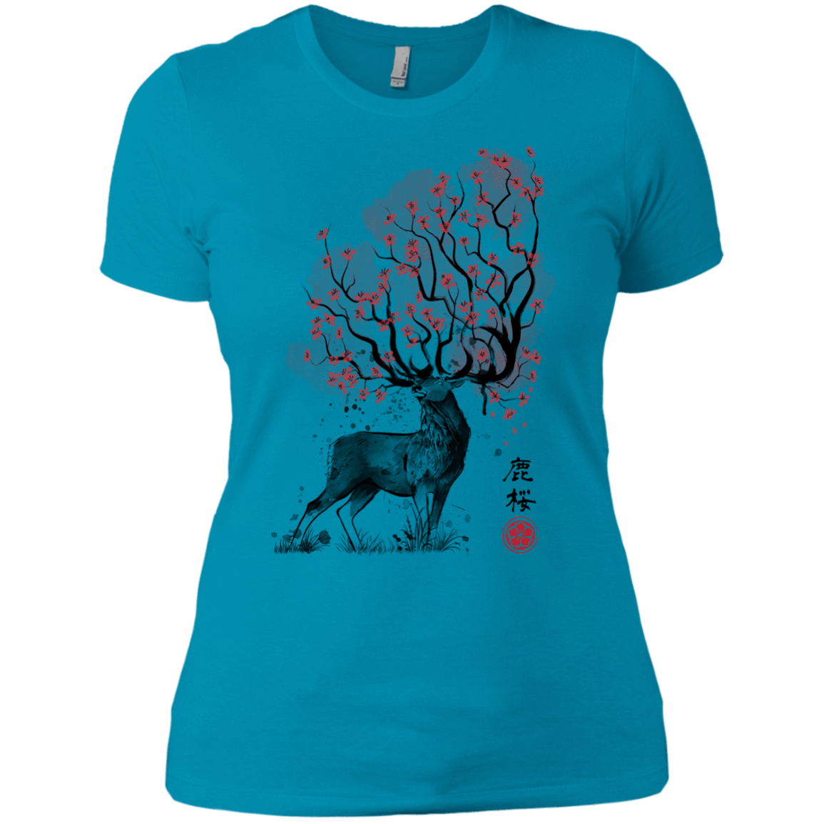 T-Shirts Turquoise / X-Small Sakura Deer Women's Premium T-Shirt