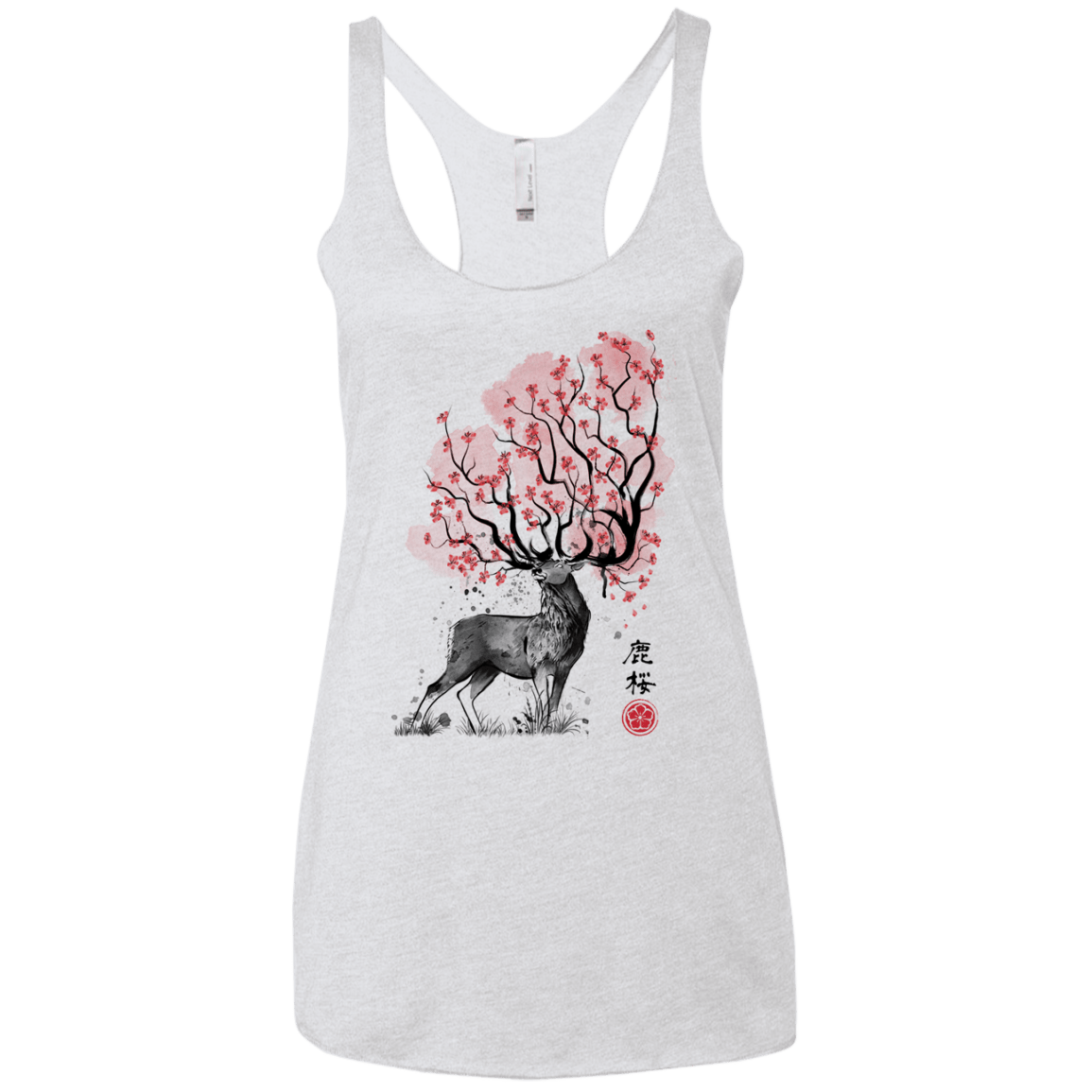 Sakura Deer Women's Triblend Racerback Tank