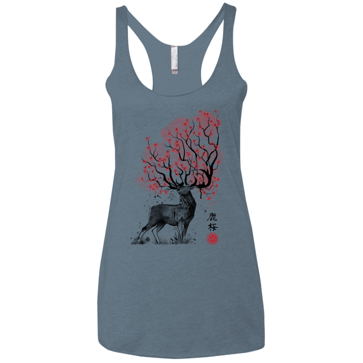Sakura Deer Women's Triblend Racerback Tank