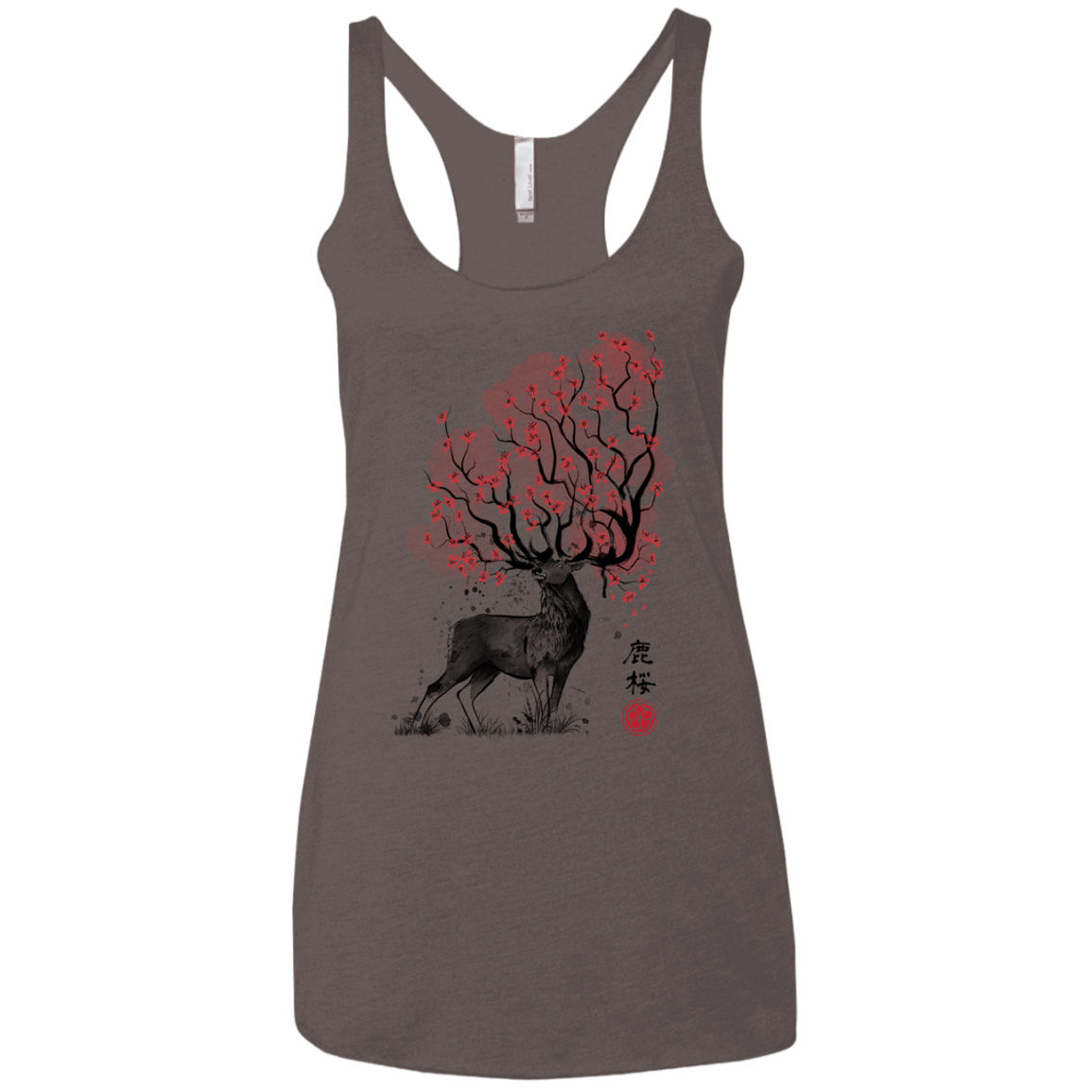 Sakura Deer Women's Triblend Racerback Tank