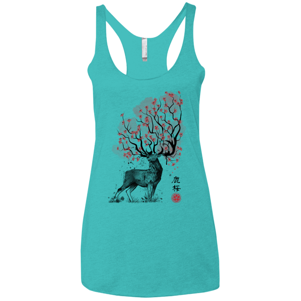 Sakura Deer Women's Triblend Racerback Tank