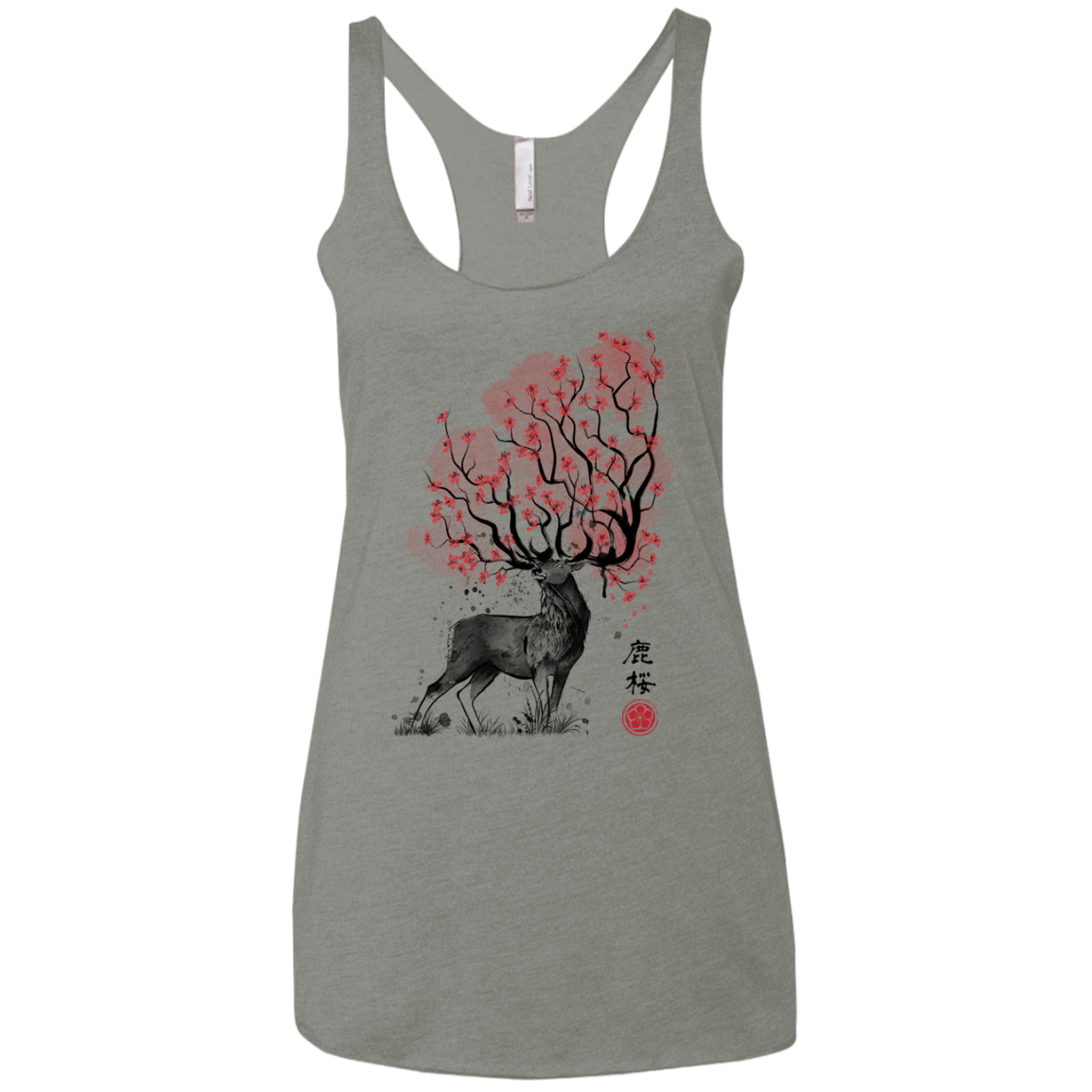 Sakura Deer Women's Triblend Racerback Tank