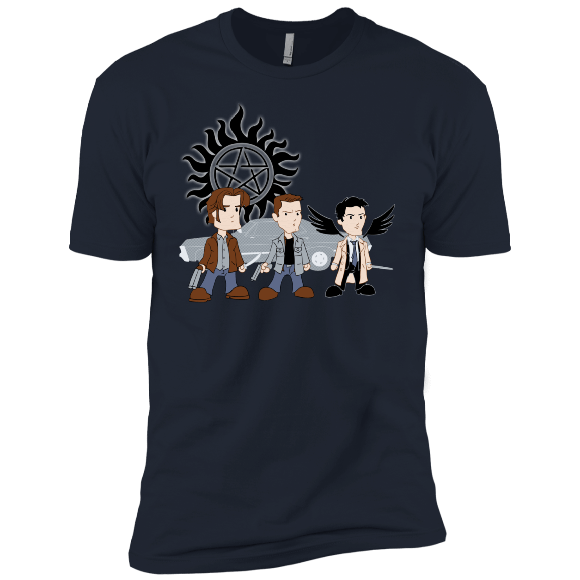 T-Shirts Midnight Navy / YXS Sam, Dean and Cas Boys Premium T-Shirt