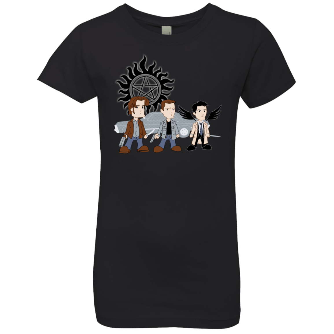 T-Shirts Black / YXS Sam, Dean and Cas Girls Premium T-Shirt