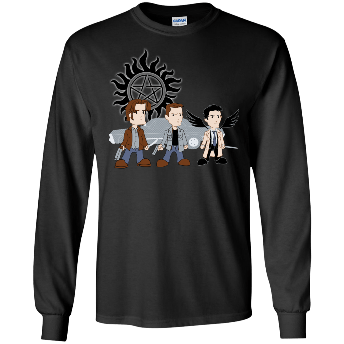 T-Shirts Black / S Sam, Dean and Cas Men's Long Sleeve T-Shirt