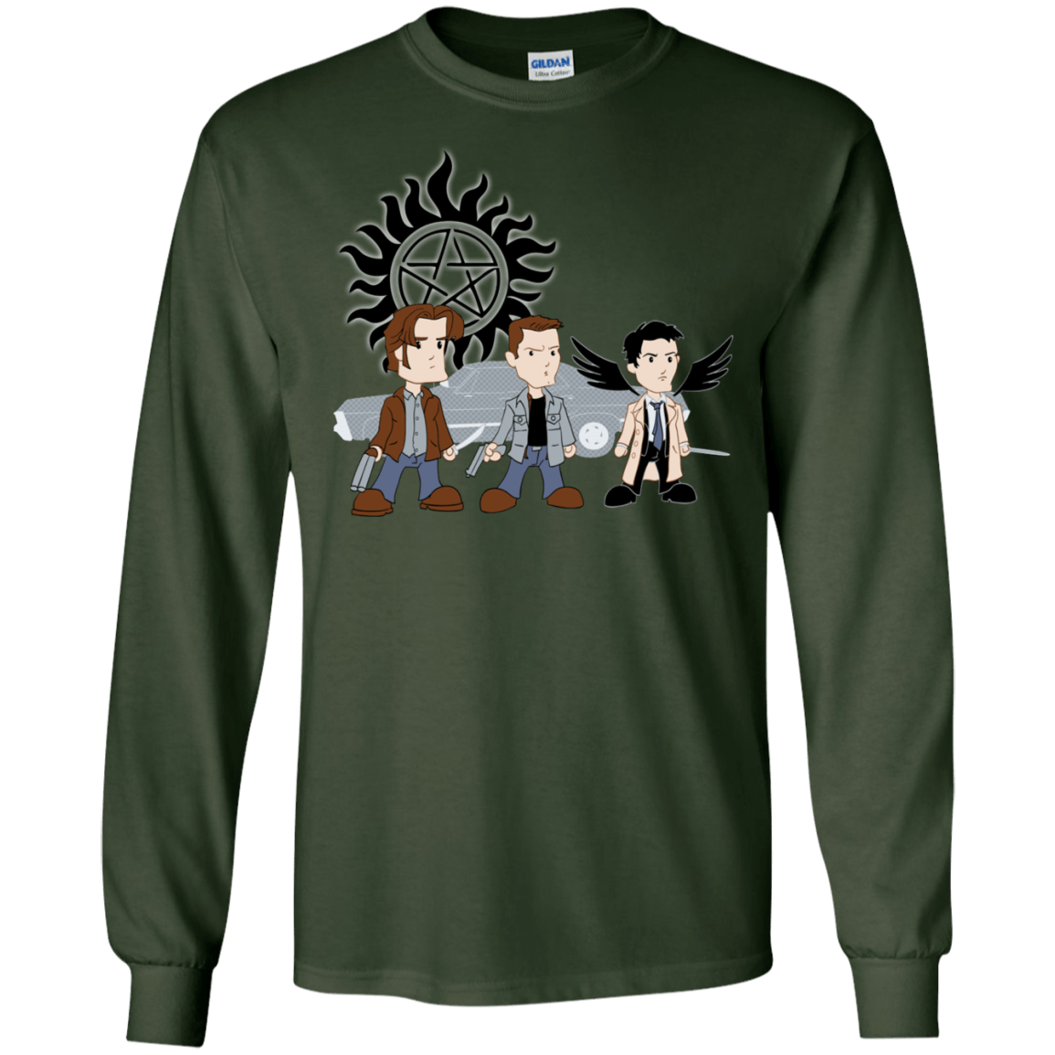 T-Shirts Forest Green / S Sam, Dean and Cas Men's Long Sleeve T-Shirt