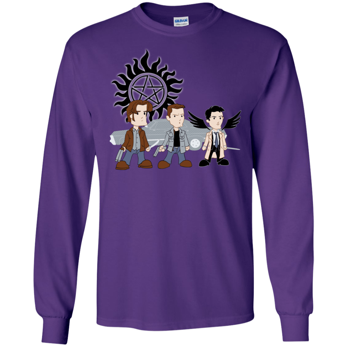 T-Shirts Purple / S Sam, Dean and Cas Men's Long Sleeve T-Shirt