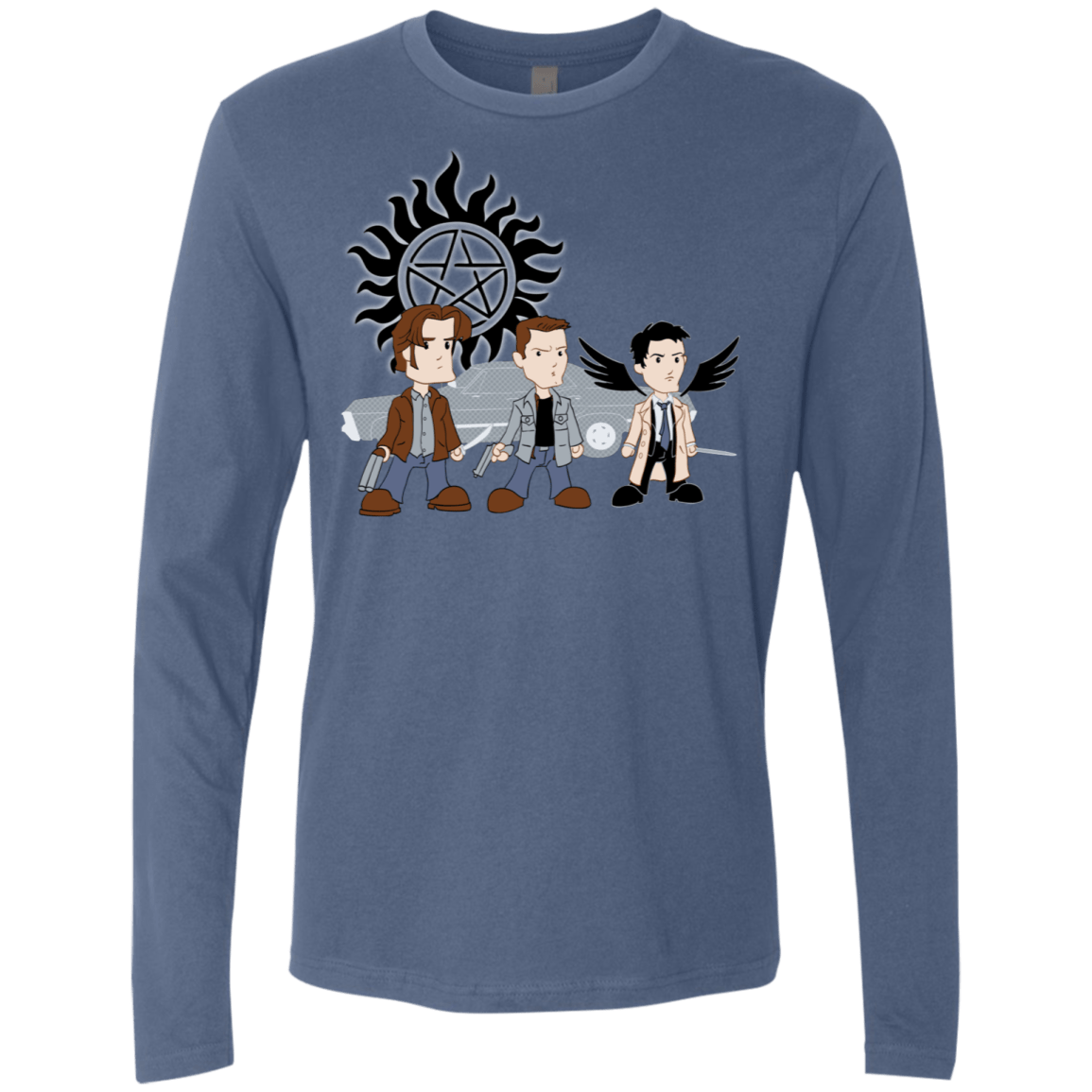 T-Shirts Indigo / S Sam, Dean and Cas Men's Premium Long Sleeve