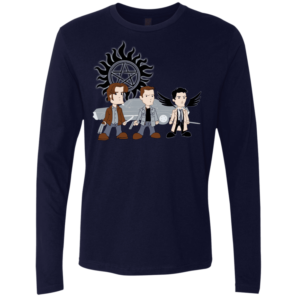 T-Shirts Midnight Navy / S Sam, Dean and Cas Men's Premium Long Sleeve